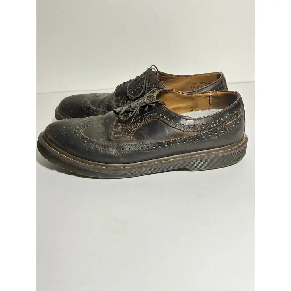 Dr. Martens Men's EUC Brown Leather Brogue Lace Up Shoes 3989 Size 12 US 11 UK